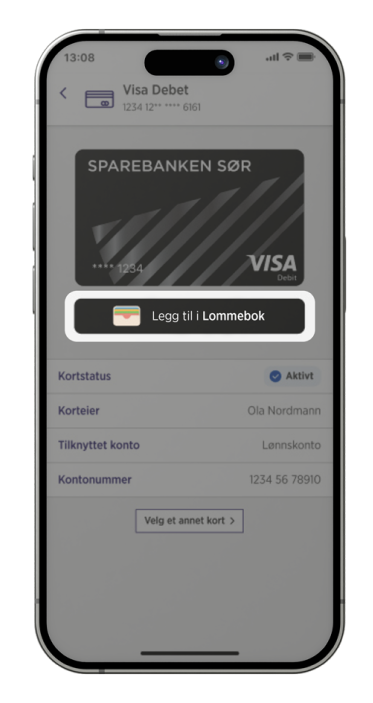 Slik legger du til ditt Sparebanken Sør-kort i Apple Pay